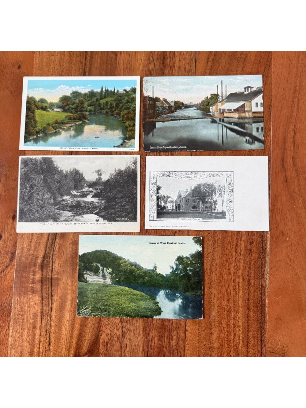 Lot of 5 Antique Houlton ME Postcards Ricker Classical Institute & Views